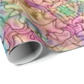 テクノ色のヴィンテージのフラクタルの万華鏡のように千変万化するパターン ラッピングペーパー (ロールコーナー)