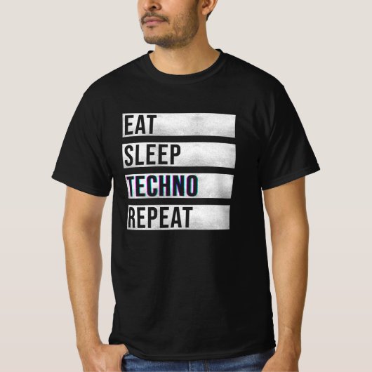 テクノ音楽エレクトロリバー Tシャツ (正面)