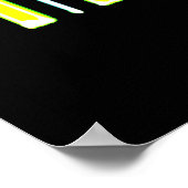 テクノ音楽ハート ポスター (角)
