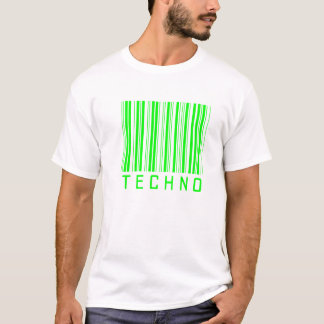 テクノ音楽バーコード Tシャツ
