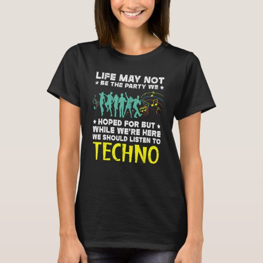 テクノ音楽聞Edm Raver Headbanへ Tシャツ (正面)