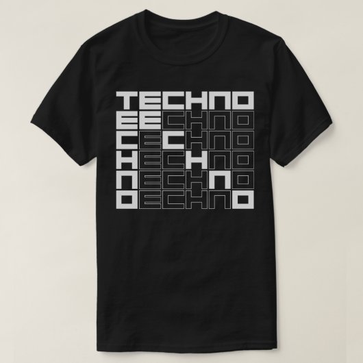 テクノ音楽 Tシャツ (デザイン正面)
