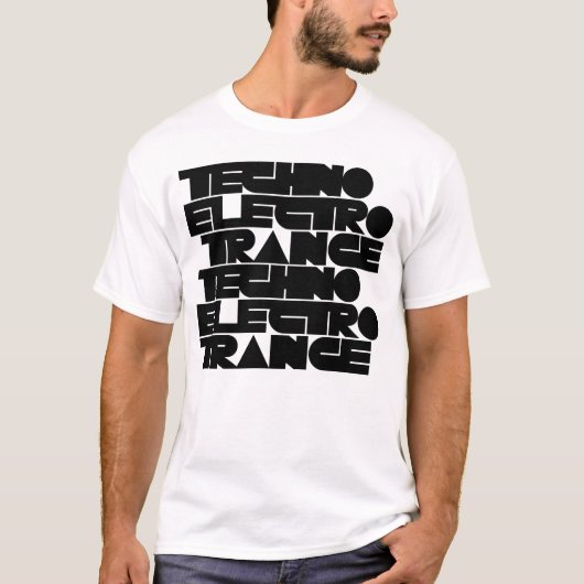 テクノ・エレクトロ・トランスミュージック Tシャツ (正面)