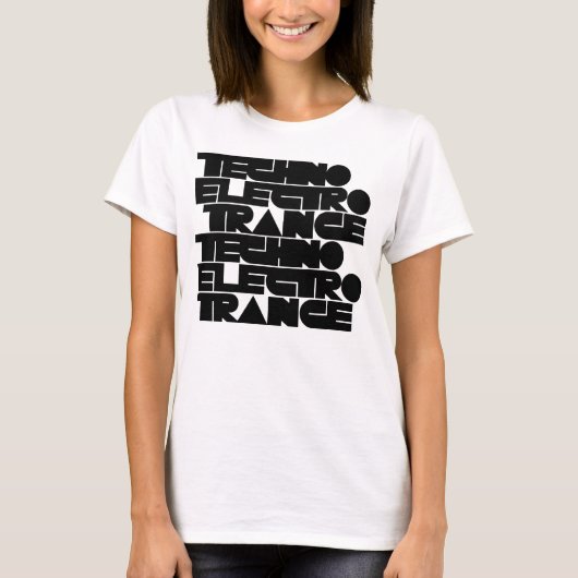 テクノ・エレクトロ・トランスミュージック Tシャツ (正面)