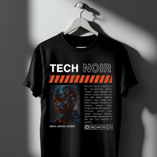 テクノ・ノワール サイバーパンク アンドロイド Tシャツ