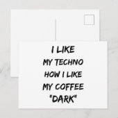 テクノMusic Rave DJ Electroフェスティバルパーティーギフト ポストカード (正面/裏面)