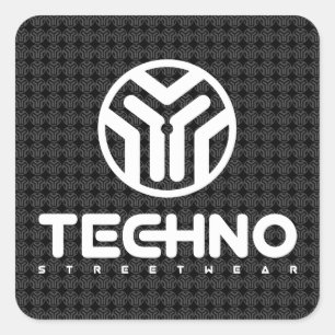 テクノStreetwear -ロゴ-ステッカー スクエアシール