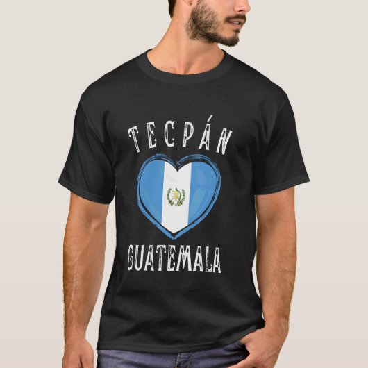 テクパン市ハートグアテマラの旗 Tシャツ (正面)