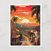 テグシガルパホンジュラスヴィンテージトラベルイラストレーション ポストカード (正面)