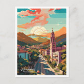 テグシガルパホンジュラスヴィンテージトラベルイラストレーション ポストカード (正面)