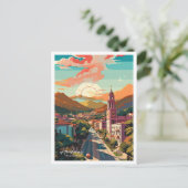 テグシガルパホンジュラスヴィンテージトラベルイラストレーション ポストカード (スタンド正面)