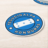 テグシガルパホンジュラス ラウンドペーパーコースター (アングル)