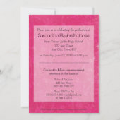 テグランジクスチャの卒業発表（ホットピンク） 招待状 (裏面)