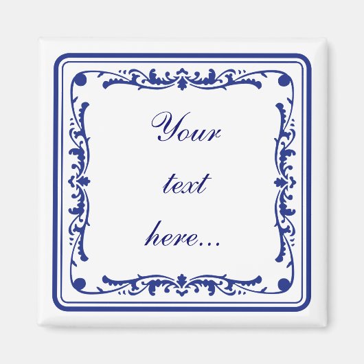 テゲルテエ、小さなオランダタイル マグネット (正面)