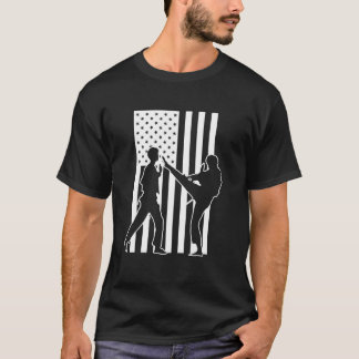 テコンドアメリカ国旗武術芸術 Tシャツ