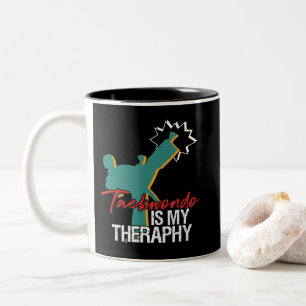 テコンドイアスマイセラピーブラックベルト武術アーツ ツートーンマグカップ