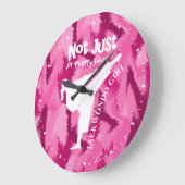 テコンドキュートピンクホワイトガーリー引用文 ラージ壁時計 (傾斜)