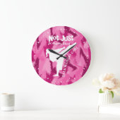 テコンドキュートピンクホワイトガーリー引用文 ラージ壁時計 (ホーム)