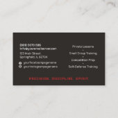 テコンドコーチ – テゲクとハングルのシンボル 名刺 (裏面)