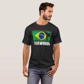 テコンドスポーツレトロブラジル国旗ブラジル国旗 Tシャツ (正面フル)