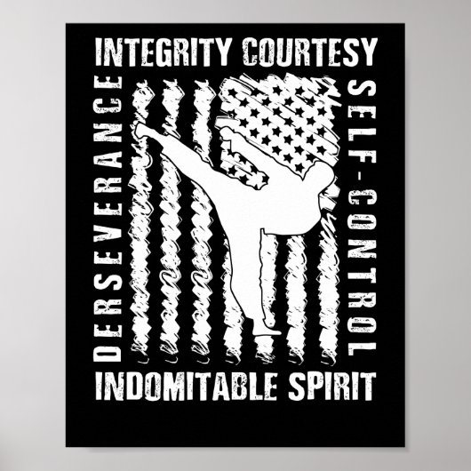 テコンドワイシャツ5テネツテコンドー武術アート ポスター (正面)