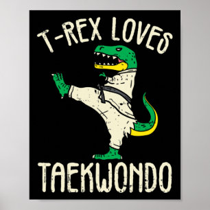テコンドーと武道のT-Rex I 空手女子用 ポスター