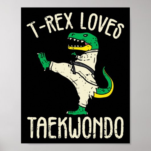 テコンドーと武道のT-Rex I 空手女子用 ポスター (正面)