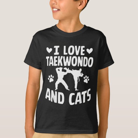 テコンドーと猫が大好き Tシャツ (正面)