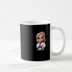 テコンドーのスポーツステッカーのかわいい女の子 コーヒーマグカップ