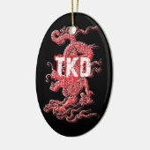 テコンドーのドラゴンのオーナメント セラミックオーナメント (左)