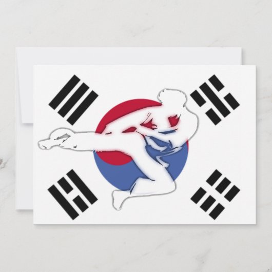 テコンドーの男の子の誕生会 招待状 (正面)