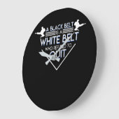 テコンドーの空手の黒帯はやめることを断りました ラージ壁時計 (傾斜)