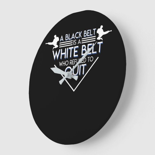 テコンドーの空手の黒帯はやめることを断りました ラージ壁時計 (傾斜)