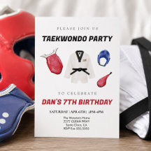 テコンドーの誕生日招待状
