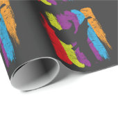 テコンドーはシルエットの空手の戦闘機のギフトにベルトを付けます ラッピングペーパー (ロールコーナー)