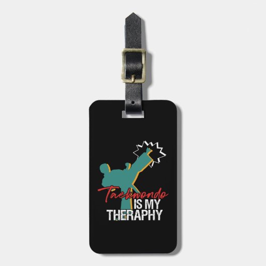 テコンドーは私のセラピーブラックベルト武術芸術 ラゲッジタグ (正面縦)