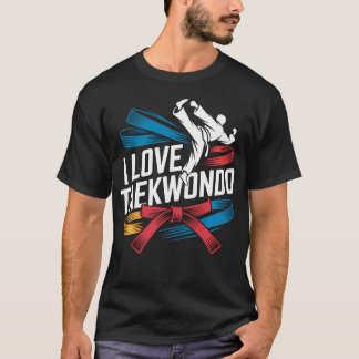 テコンドーを愛するカラフルベルトの戦士 Tシャツ