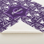 テコンドーカワイトパープルホワガーリーイトモノグラムの シェルパブランケット (3/4)