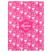 テコンドーカワイトピンクガーリーホワモノグラムのイト クリップボード (裏面)