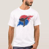 テコンドーキックと韓国の太極刷毛ストローク Tシャツ (正面)