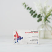 テコンドーコーチ - 武道家とハングルシンボル 名刺 (スタンド正面)