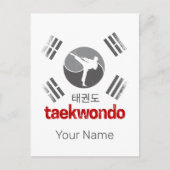 テコンドーレトロ韓国国旗武術芸術ヴィンテージ シーズンポストカード (正面)