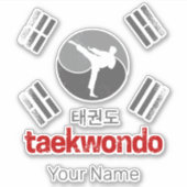 テコンドーレトロ韓国国旗武術芸術ヴィンテージ シール (正面)