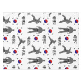 テコンドー戦闘機武術アート태권도韓国国旗 テーブルクロス (正面(横))