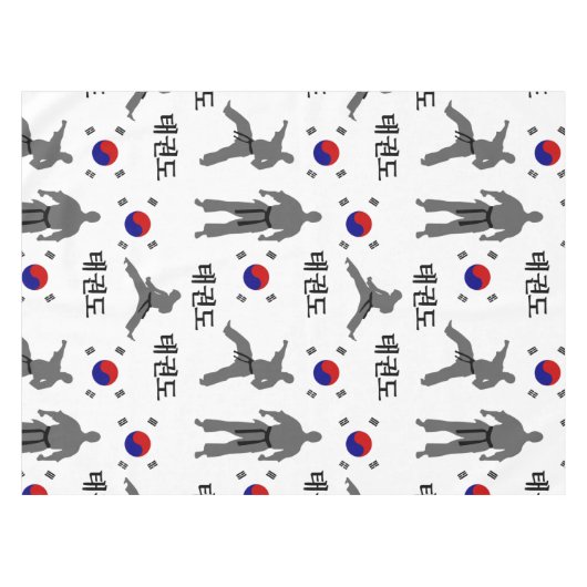 テコンドー戦闘機武術アート태권도韓国国旗 テーブルクロス (正面(横))