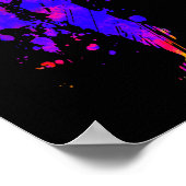 テコンドー柔術絵を描（ばちゃばちゃ）跳ねるキッズ柔術J ポスター (角)