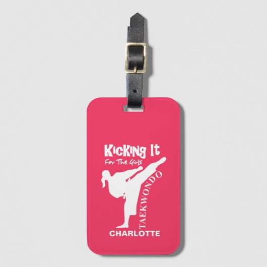 テコンドー武術アーツキュートガーリー ラゲッジタグ (正面縦)