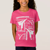 テコンドー武術アーツ用語タイポグラフィ Tシャツ (正面)