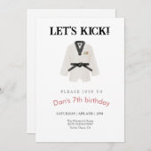 テコンドー武術アート誕生日の招待状 招待状 (正面/裏面)