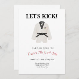 テコンドー武術アート誕生日の招待状 招待状